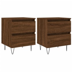 Nachttische 2 Stk. Braun Eichen-Optik 40x35x50 cm Holzwerkstoff