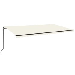 Markise Manuell Einziehbar mit LED 600x350 cm Creme