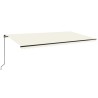 Markise Manuell Einziehbar mit LED 600x350 cm Creme