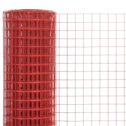 Drahtzaun Stahl mit PVC-Beschichtung 25x1 m Rot