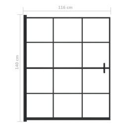 Duschkabine ESG 116x140 cm Schwarz