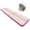 Aufblasbare Gymnastikmatte mit Pumpe 600x100x15 cm PVC Rosa