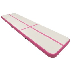 Aufblasbare Gymnastikmatte mit Pumpe 600x100x15 cm PVC Rosa