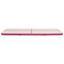 Aufblasbare Gymnastikmatte mit Pumpe 600x100x15 cm PVC Rosa