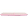 Aufblasbare Gymnastikmatte mit Pumpe 600x100x15 cm PVC Rosa