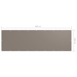 Balkon-Sichtschutz Taupe 120x400 cm Oxford-Gewebe