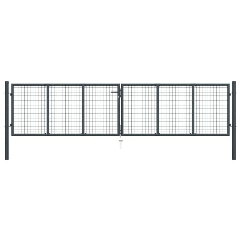 Mesh-Gartentor Verzinkter Stahl 400 x 150 cm Grau