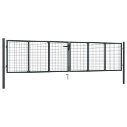 Mesh-Gartentor Verzinkter Stahl 400 x 150 cm Grau