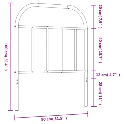 Kopfteil Metall Schwarz 75 cm