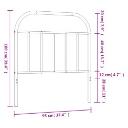 Kopfteil Metall Schwarz 90 cm