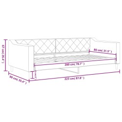 Tagesbett Hellgrau 80x200 cm Stoff