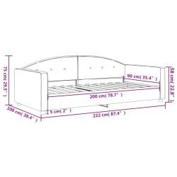 Tagesbett Blau 90x200 cm Samt