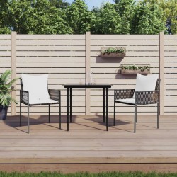 Gartenstühle mit Kissen 2 Stk. Braun 54x61x83 cm Poly Rattan