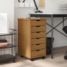 Rollschrank mit Schubladen MOSS Honigbraun Massivholz Kiefer