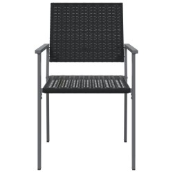 Gartenstühle 2 Stk. Schwarz 54x62,5x89 cm Poly Rattan