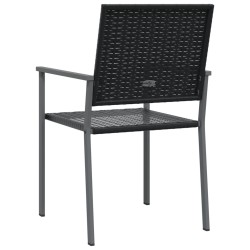 Gartenstühle 2 Stk. Schwarz 54x62,5x89 cm Poly Rattan