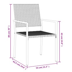 Gartenstühle 2 Stk. Schwarz 54x62,5x89 cm Poly Rattan