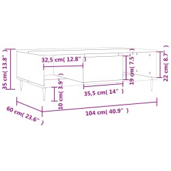 Couchtisch Braun Eichen-Optik 104x60x35 cm Holzwerkstoff