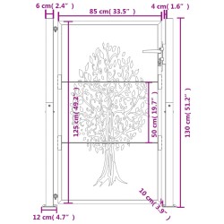 Gartentor 105x130 cm Cortenstahl Baum-Design