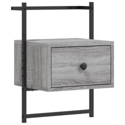 Wand-Nachttische 2 Stk. Grau Sonoma 35x30x51 cm Holzwerkstoff