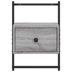 Wand-Nachttische 2 Stk. Grau Sonoma 35x30x51 cm Holzwerkstoff