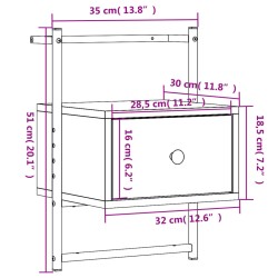 Wand-Nachttische 2 Stk. Grau Sonoma 35x30x51 cm Holzwerkstoff