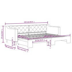 Tagesbett Ausziehbar Creme 80x200 cm Stoff