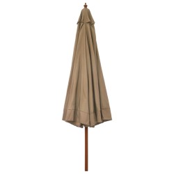 Sonnenschirm mit Holzmast 330 cm Taupe