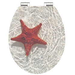 SCHÜTTE WC-Sitz mit Absenkautomatik RED STARFISH Hochglanz MDF