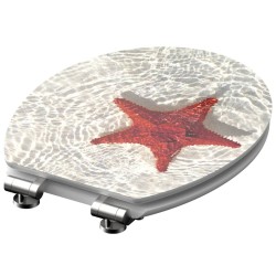 SCHÜTTE WC-Sitz mit Absenkautomatik RED STARFISH Hochglanz MDF