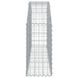 Gabione mit Hochbogen 150x30x60/80 cm Verzinktes Eisen