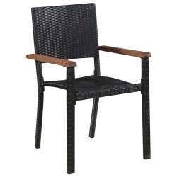 Gartenstühle 2 Stk. Poly-Rattan Schwarz