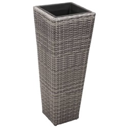 Garten-Hochbeet 3-tlg. Poly Rattan Grau