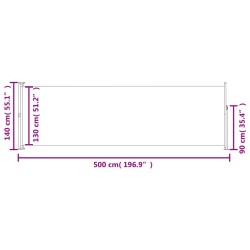 Ausziehbare Seitenmarkise 140×500 cm Grau