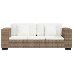 3-Sitzer Sofa Echtes Rattan