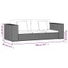 3-Sitzer Sofa Echtes Rattan