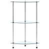 Regal mit 3 Ablagen Transparent 30x30x67 cm Hartglas