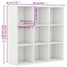 Bücherregal Weiß 98x30x98 cm Holzwerkstoff