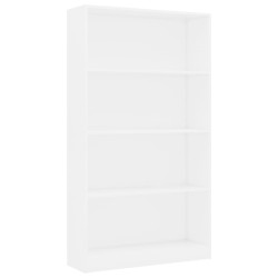 Bücherregal 4 Fächer Weiß 80x24x142 cm Holzwerkstoff