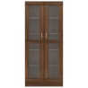 Vitrinenschrank Braun Eiche 82,5x30,5x185,5 cm Holzwerkstoff