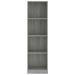 Bücherregal 4 Fächer Grau Sonoma 40x24x143 cm Holzwerkstoff