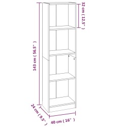 Bücherregal 4 Fächer Grau Sonoma 40x24x143 cm Holzwerkstoff