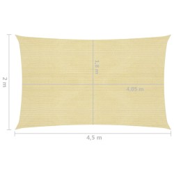 Sonnensegel 160 g/m² Beige 2x4,5 m HDPE