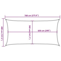 Sonnensegel 160 g/m² Rot 4x7 m HDPE