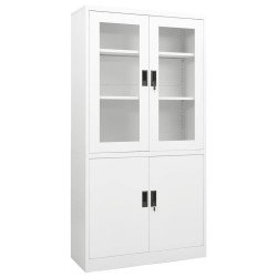 Büroschrank Weiß 90x40x180 cm Stahl