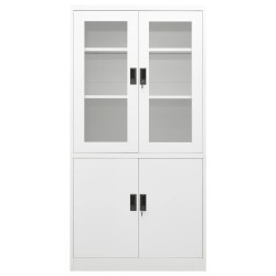 Büroschrank Weiß 90x40x180 cm Stahl