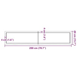 Wandregal Hellbraun 200x40x(2-4) cm Massivholz Eiche Behandelt