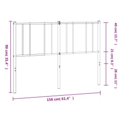 Kopfteil Metall Schwarz 150 cm