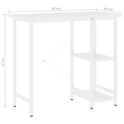 Computertisch Weiß 80x40x72 cm MDF und Metall