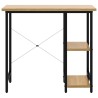 Computertisch Schwarz und Eiche Hell 80x40x72 cm MDF und Metall